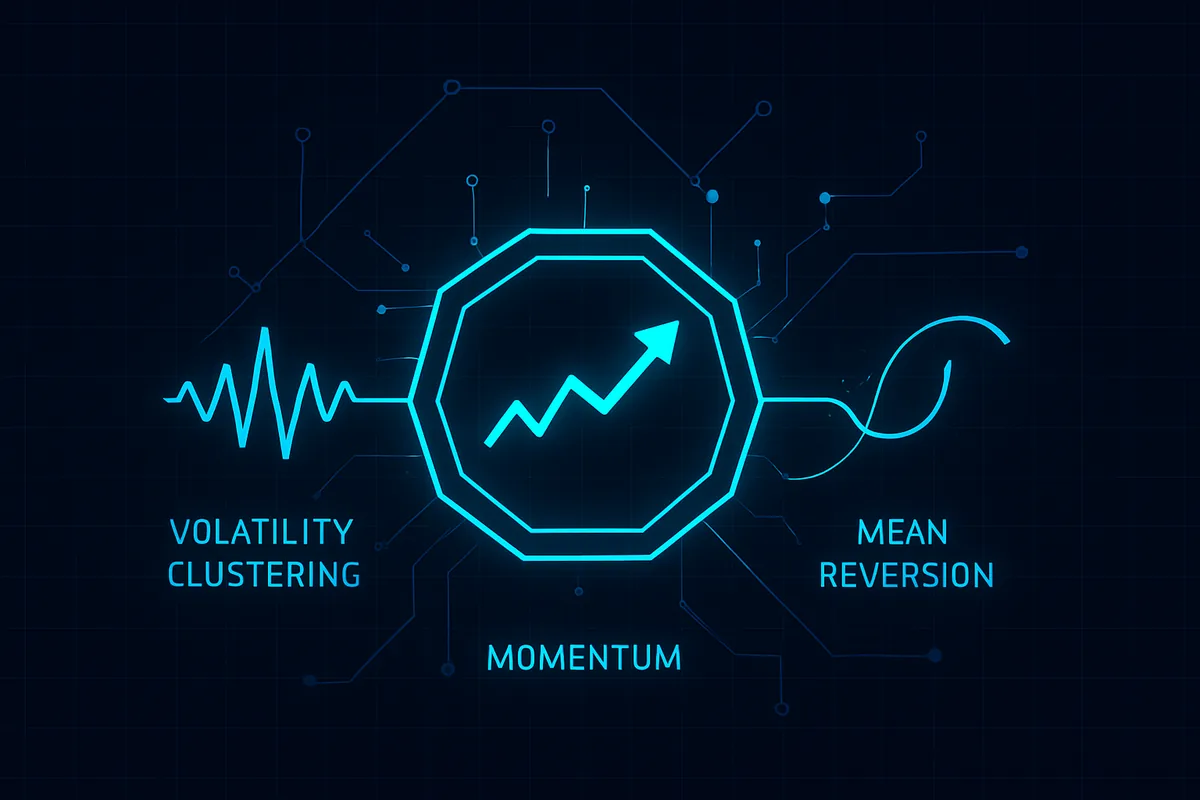 Key elements of IQSF algorithmic trading: momentum, volatility clustering, mean reversion. Their balance is the foundation of sustainable profitability